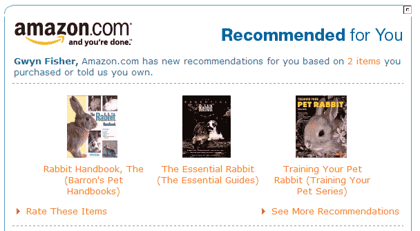 Amazon recommends... rabbits